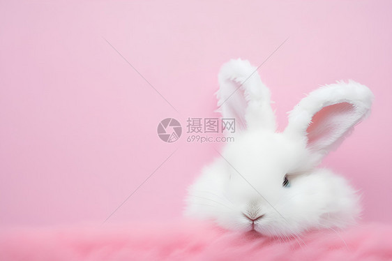 白色的兔玩偶图片