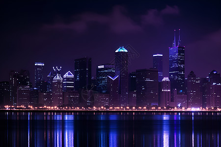 城市美丽夜景背景图片