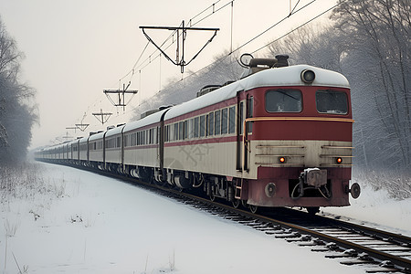 冰雪中的火车图片