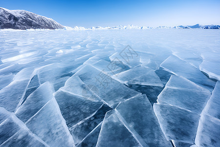 冰天雪地湖水冻结图片