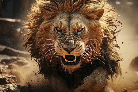 张牙舞爪的狮子图片