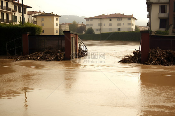 城市的洪水图片