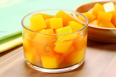 碗中健康营养的芒果高清图片