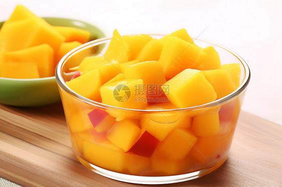 碗中健康美味的芒果图片