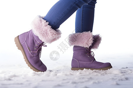 紫色羊毛靴图片