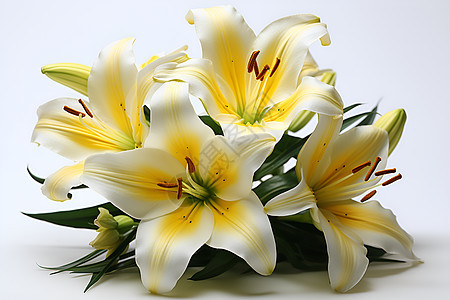 黄白色的百合花背景图片