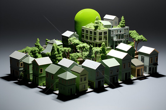 自然环境房屋模型图片