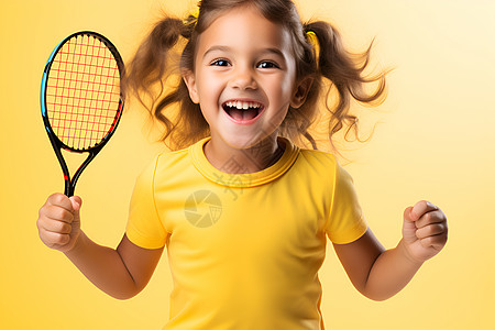 快乐网球女孩图片