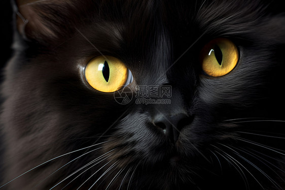 黑色可爱的猫咪图片