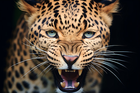 凶猛的豹子背景图片