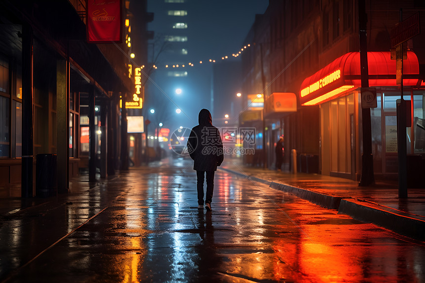 独行者夜行城市图片