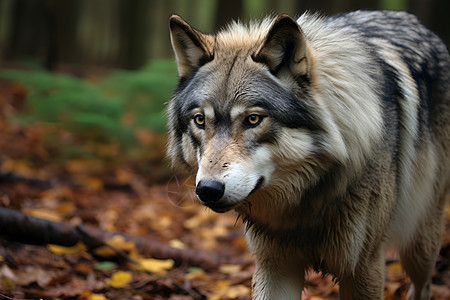 森林中的野生动物狼图片