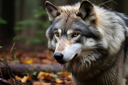 森林中的动物狼图片