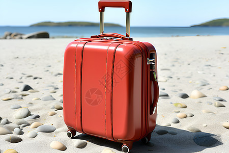 美观的红色行李箱图片