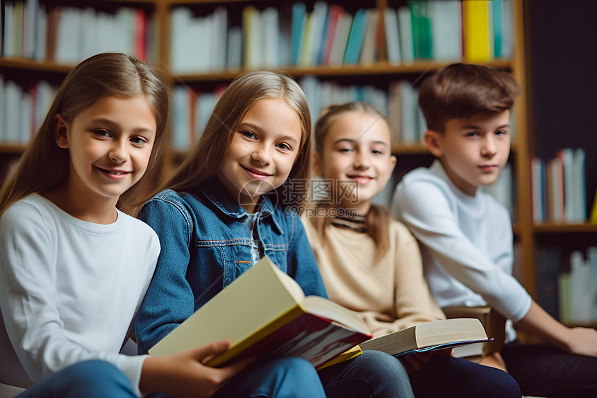 阅读的小学生图片