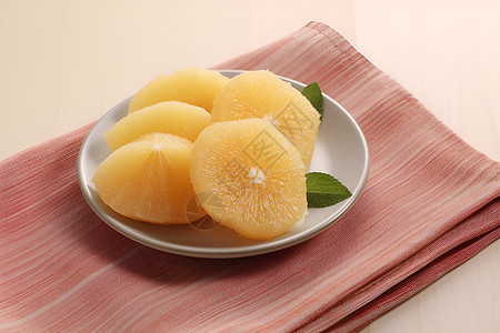 一盘柚子背景图片