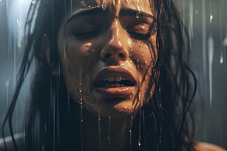 雨中的哭泣图片