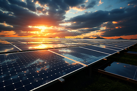 太阳能电池面板背景图片