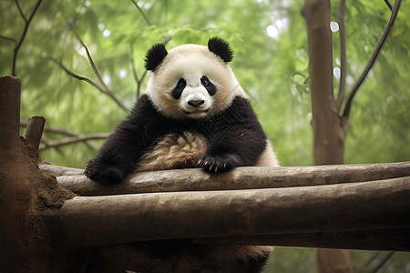 树上的熊猫背景图片