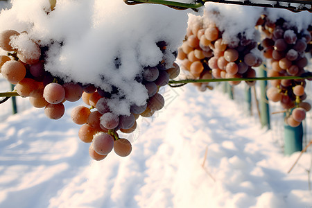 冰雪中的葡萄图片