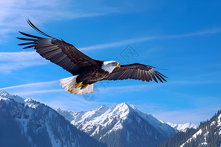 粉红雪山翱翔的鹰背景