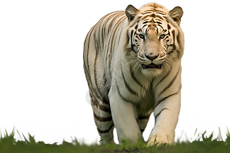 白虎徘徊草原背景图片