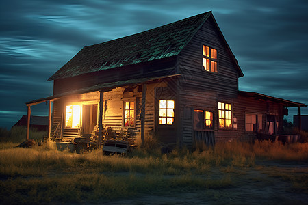 夜幕下的住宅图片