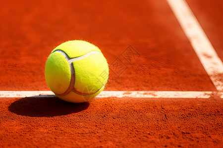 红土球场上的网球背景图片