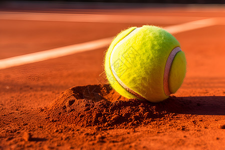 地面上的网球背景图片