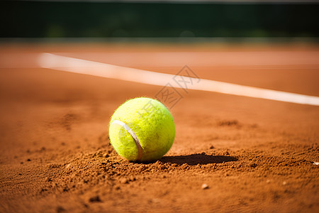 网球场上的一枚网球图片