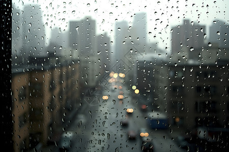 雨中城市风景图片