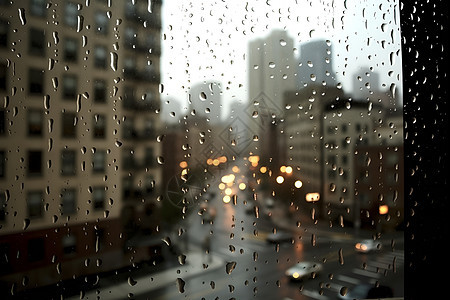 雨中城市的视角图片