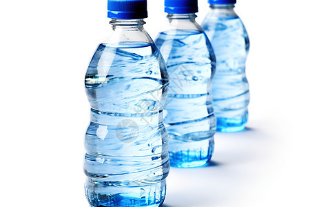 蓝盖子的三个水瓶背景图片