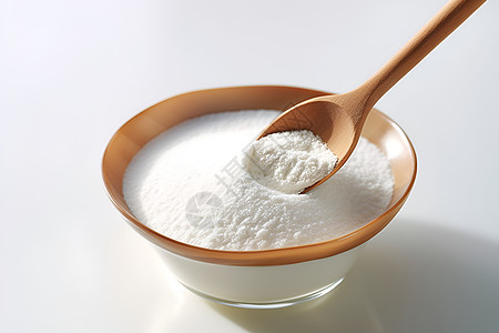 白色碗中的奶粉图片