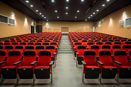 大厅红椅影院背景图片
