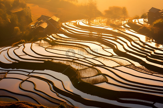 梯田的美丽景色图片