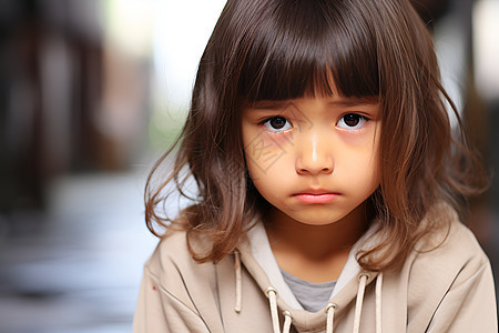 表情悲伤的小女孩图片