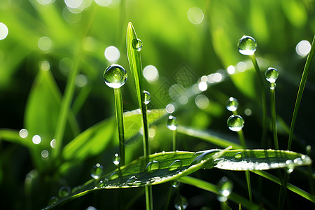 谷雨草地上的水珠背景