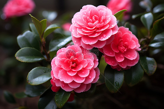 粉色山茶花之美图片