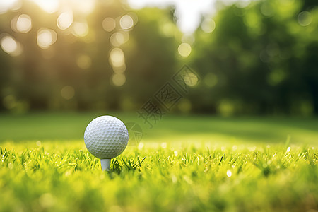 草地上的高尔夫球背景图片