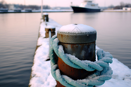 冰雪覆盖的码头图片