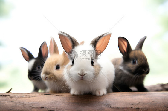 一群可爱兔子图片