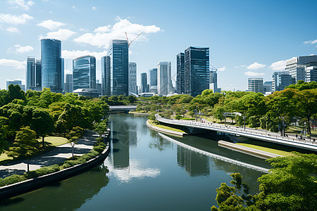 城市中的高楼大厦背景图片