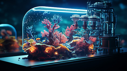 鱼缸里的珊瑚礁图片