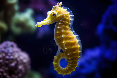 海洋中的生物海马图片