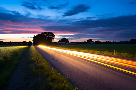 光线速度夜晚的道路背景