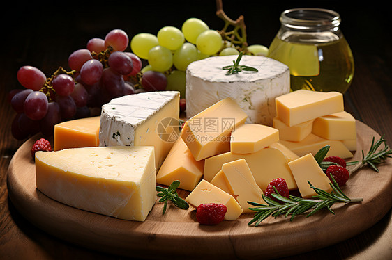 奶酪和葡萄图片