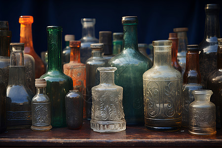 复古玻璃瓶集合图片