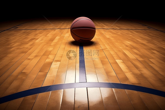 室内地板上的篮球图片