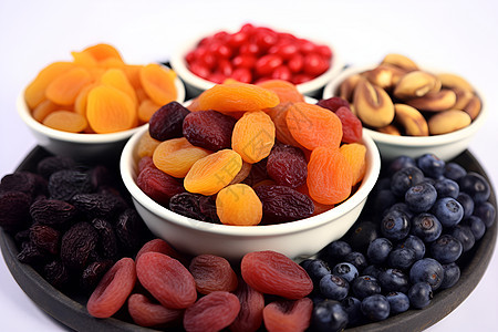 健康营养的果干和坚果图片